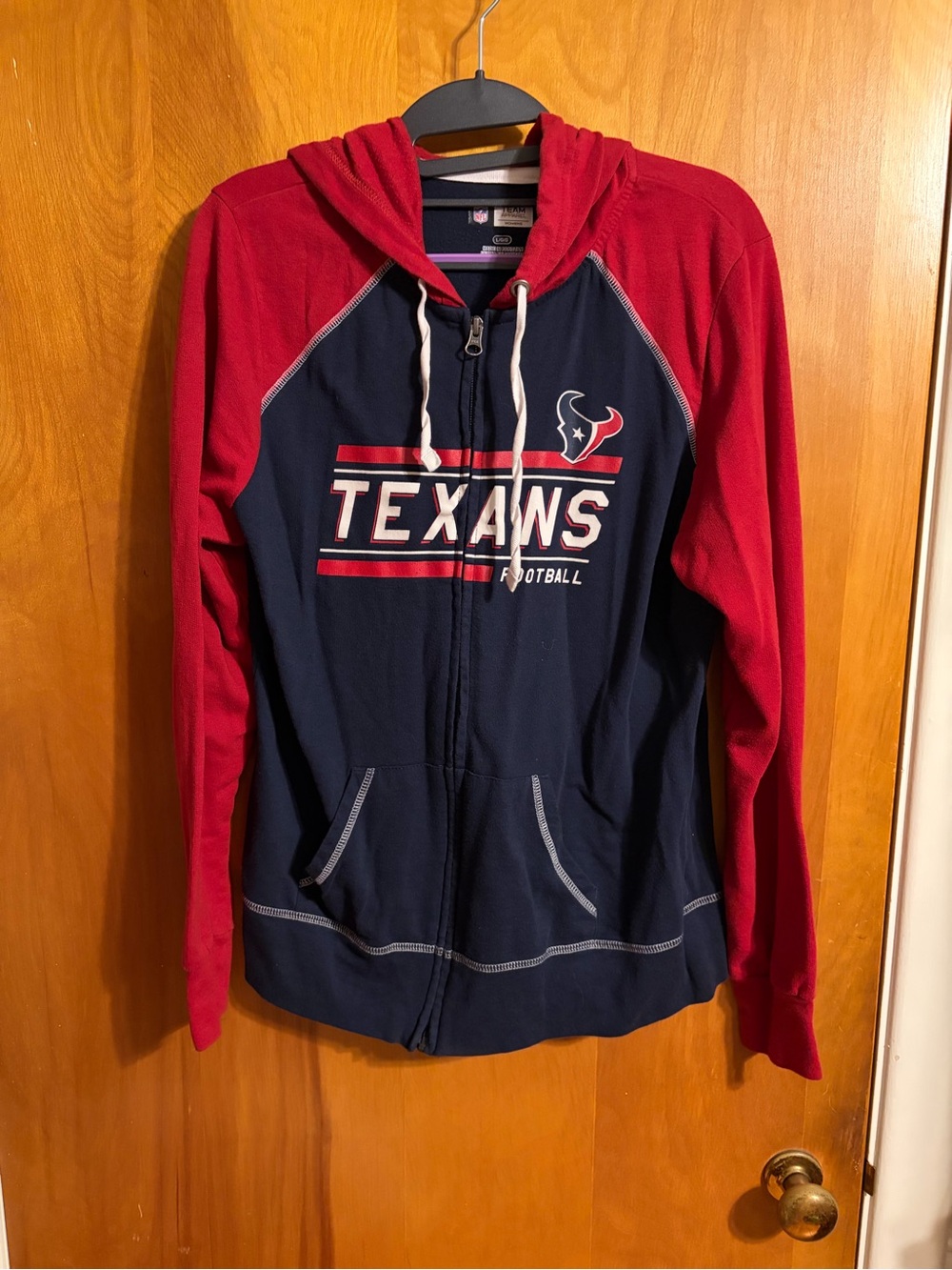NFL Women's Navy and Red Texans Full-Zip Hoodie Jacket